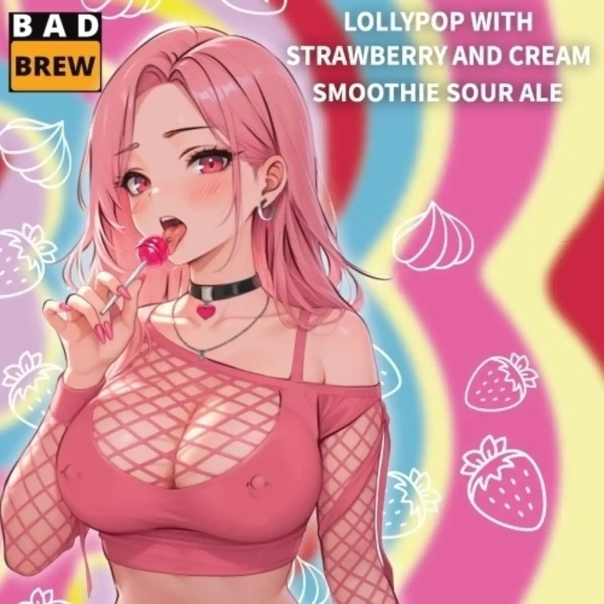 BAD Lollypop with Strawberry and Cream Smoothie Sour Ale