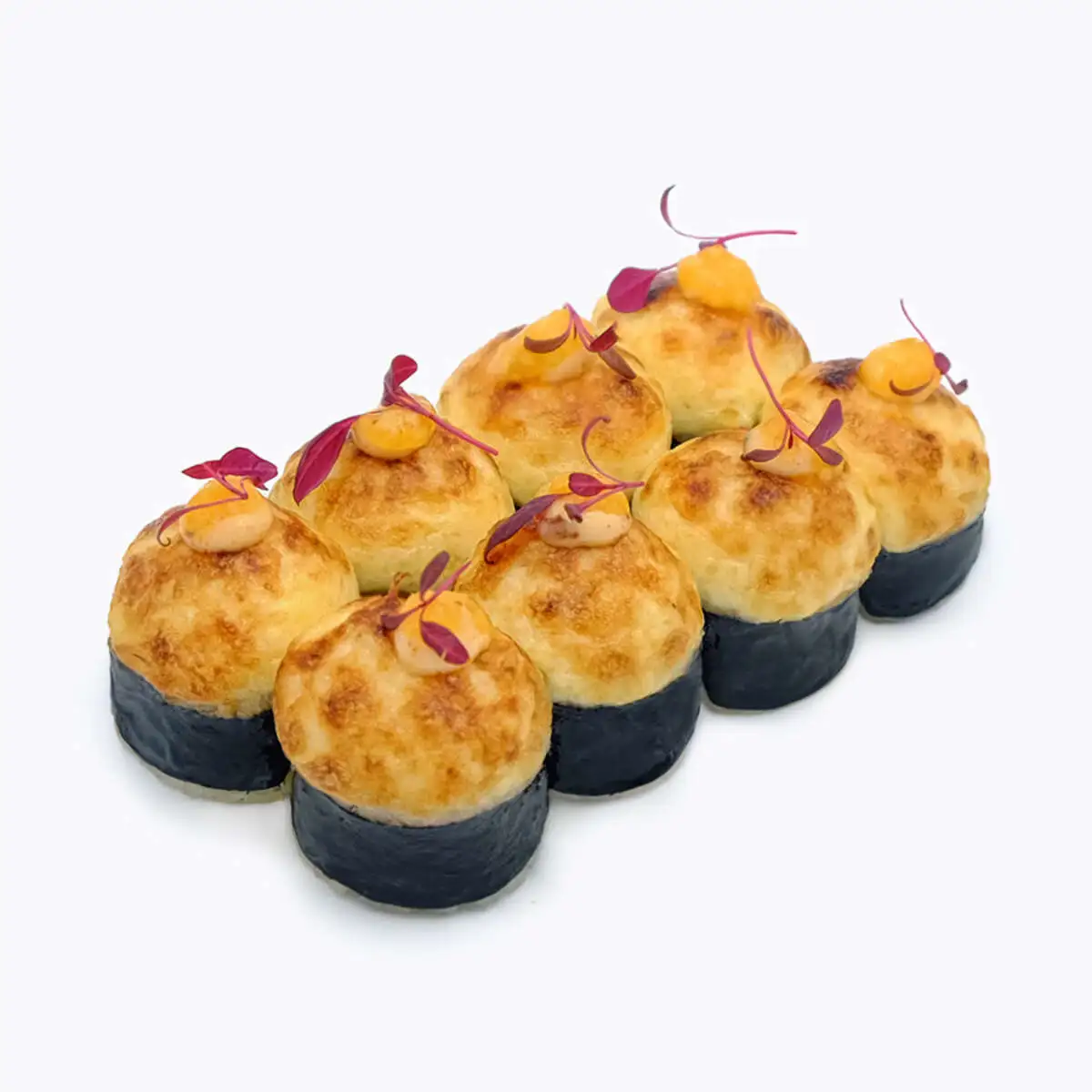 Запеченный ролл с лососем терияки