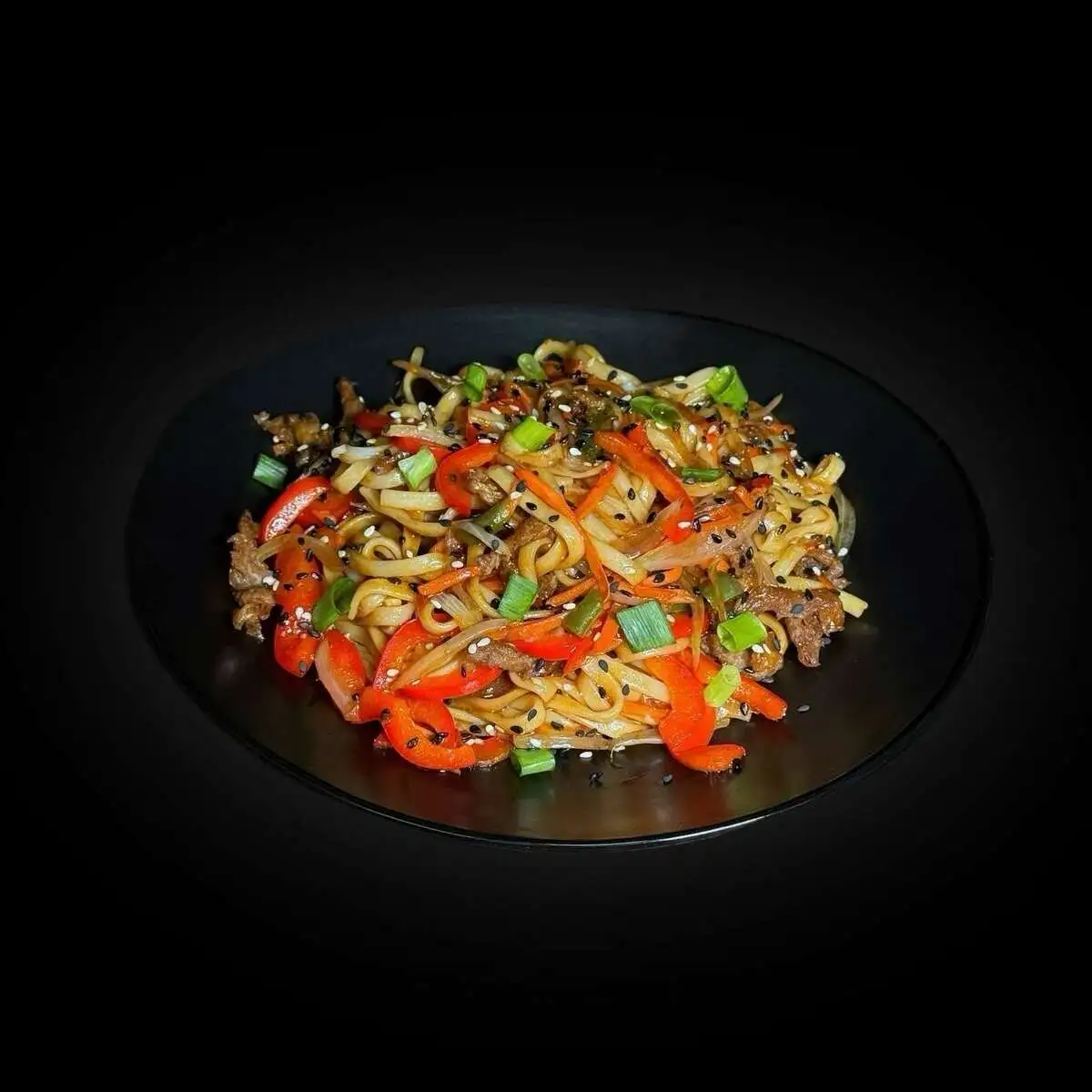 Удон со свининой терияки