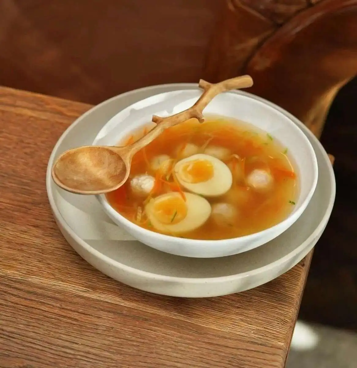 Куриный бульон с мясом индейки и овощной лапшой