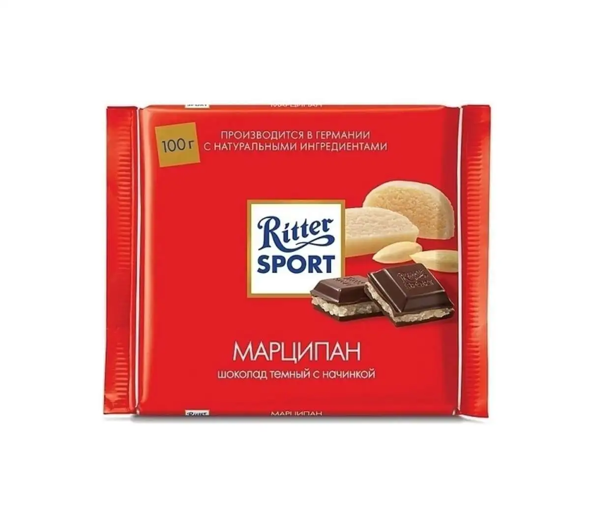 Шоколад Риттер Спорт Горький с Марципаном 100гр.(м)