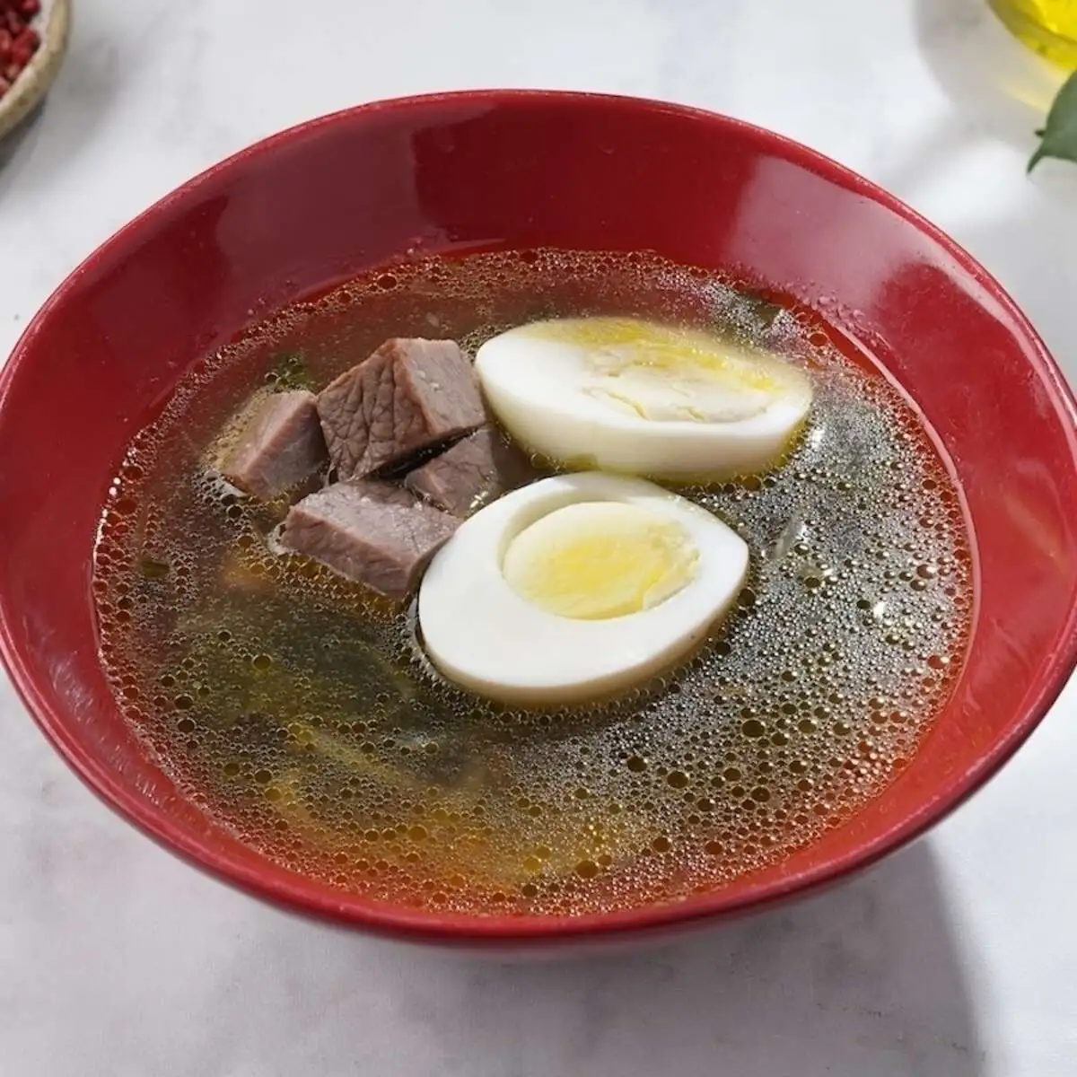 Борщ зеленый из говядины