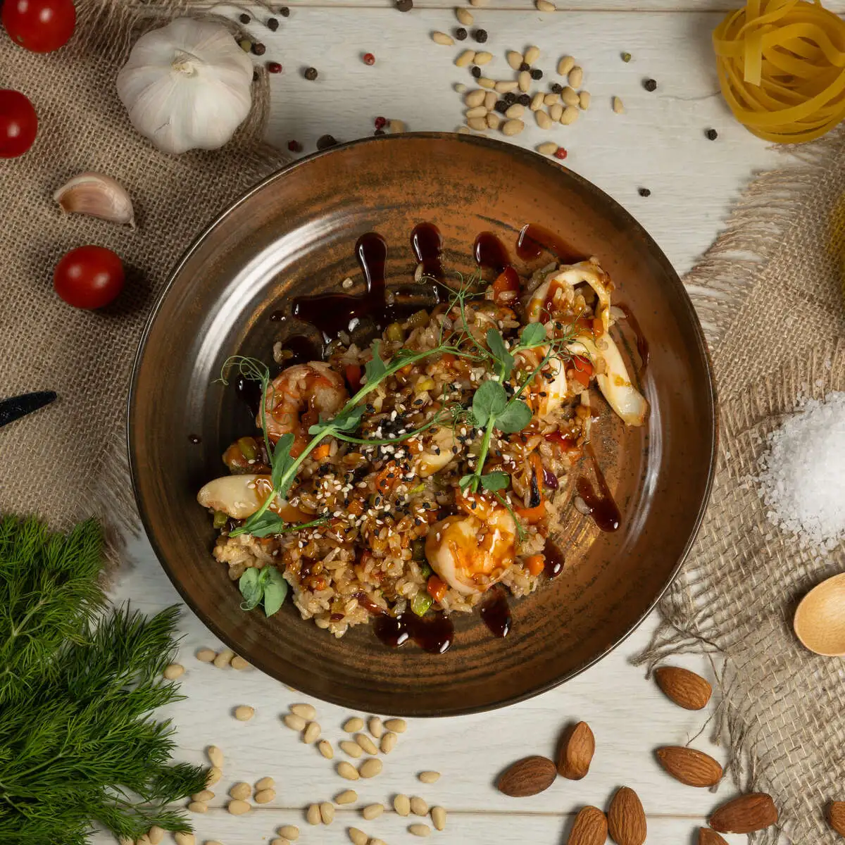 Тайский рис с морепродуктами