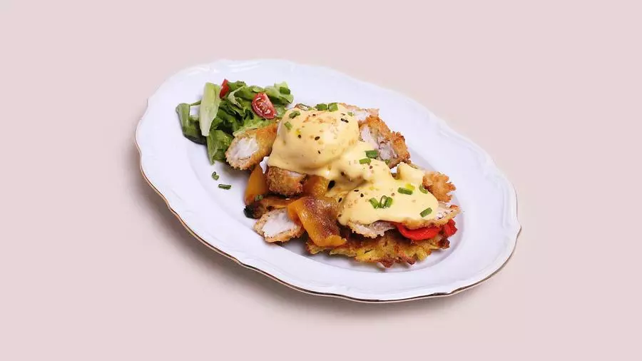 Вафли с курицей и перцем