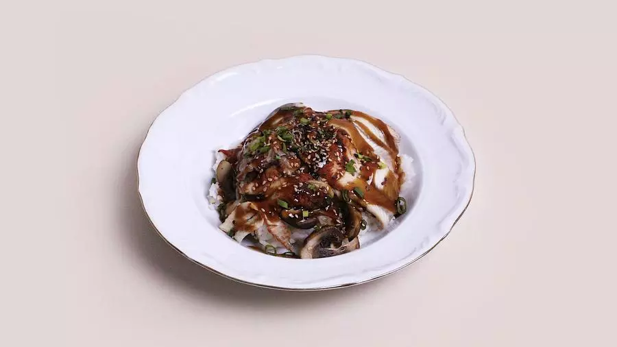 Поке с угрем и грибами