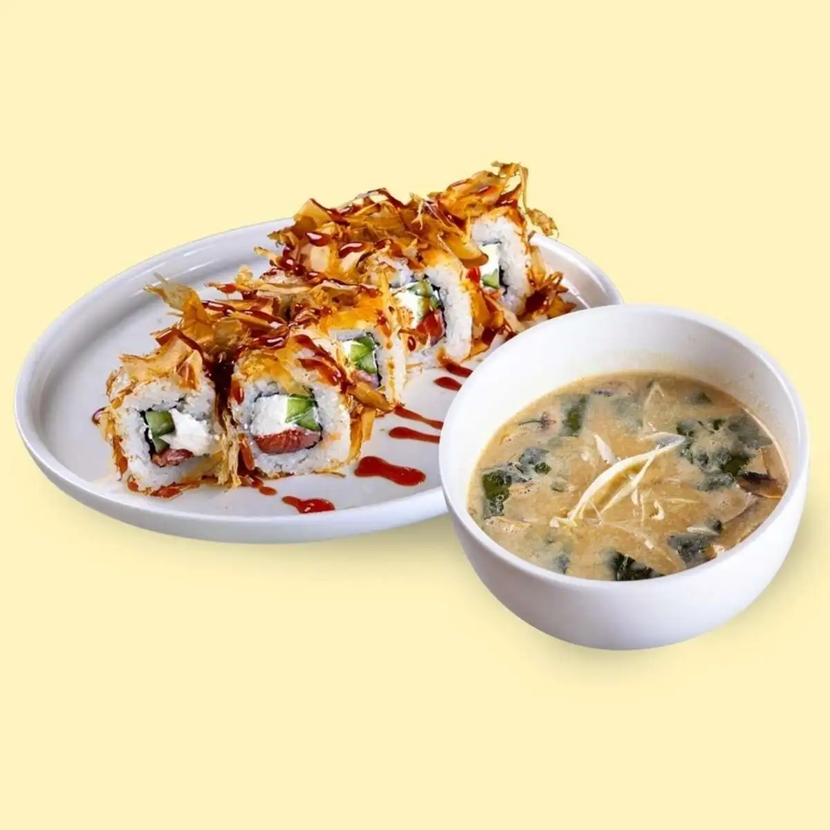 Комбо Суп сливочный с лососем + фирменный ролл Бонито