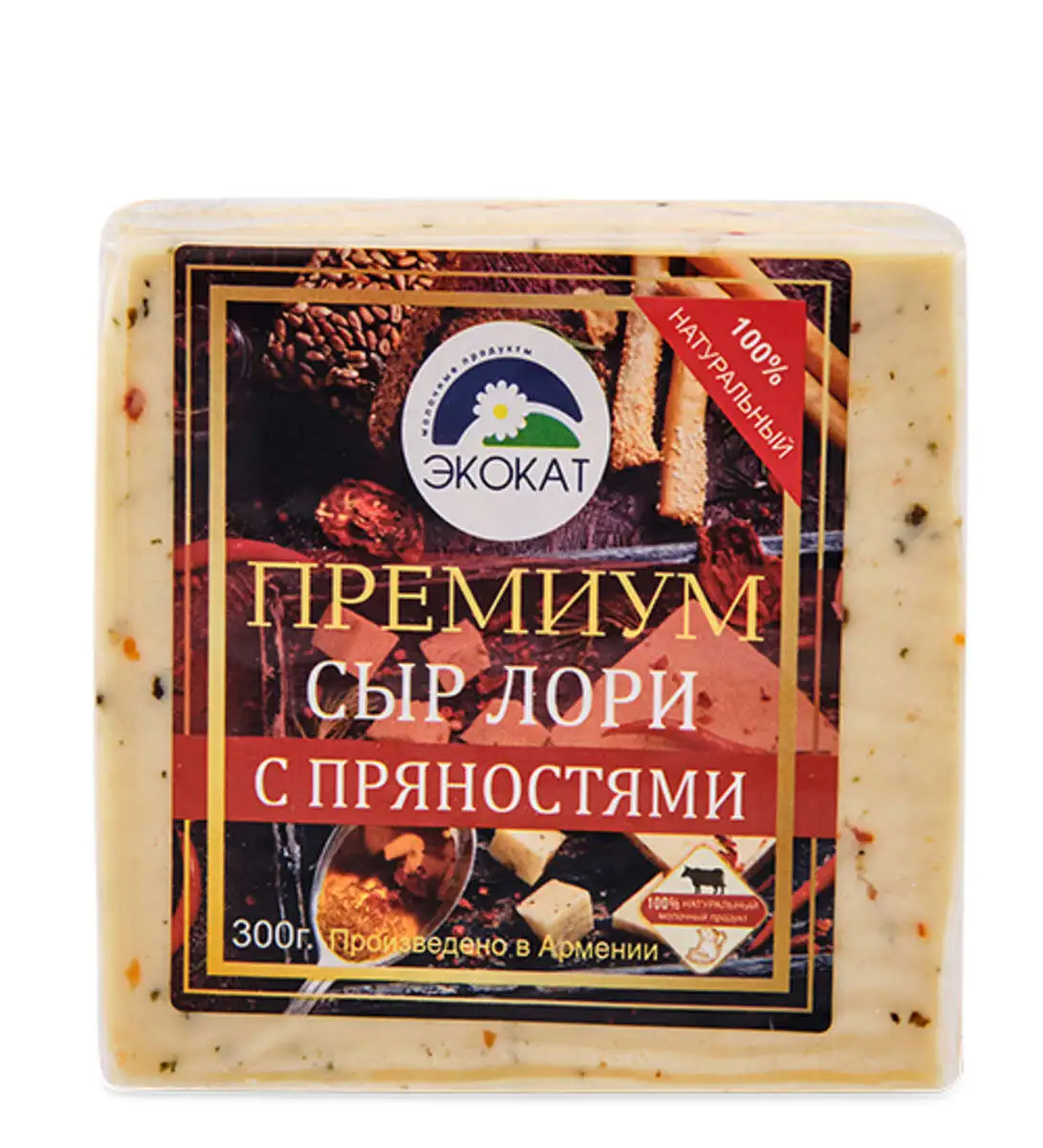Сыр Экокат Лори с Пряностями Премиум 300г(м)