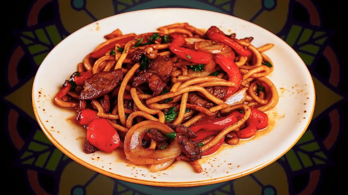 Лагман жареный с кур/лапша