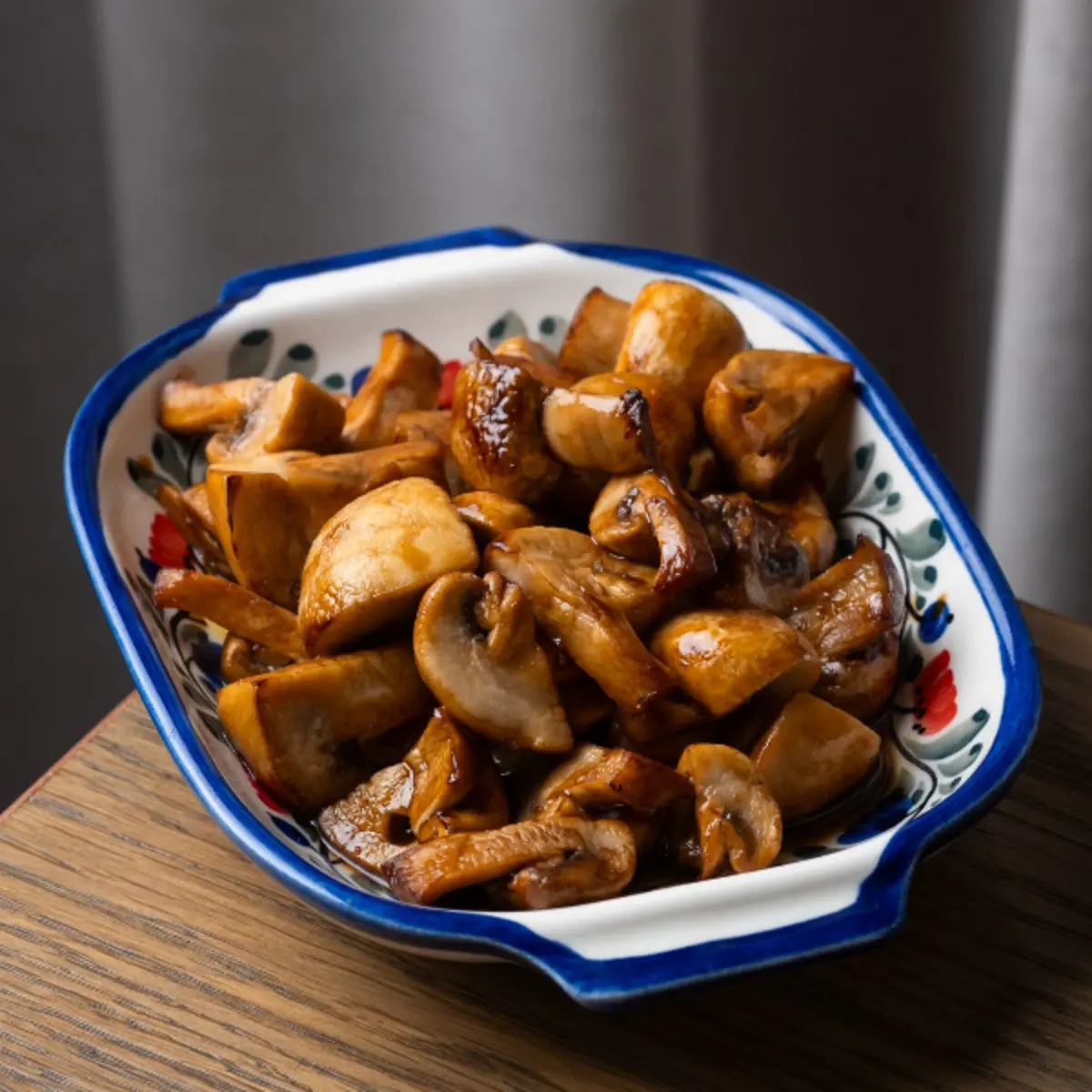 Шампиньоны печеные в понзу 