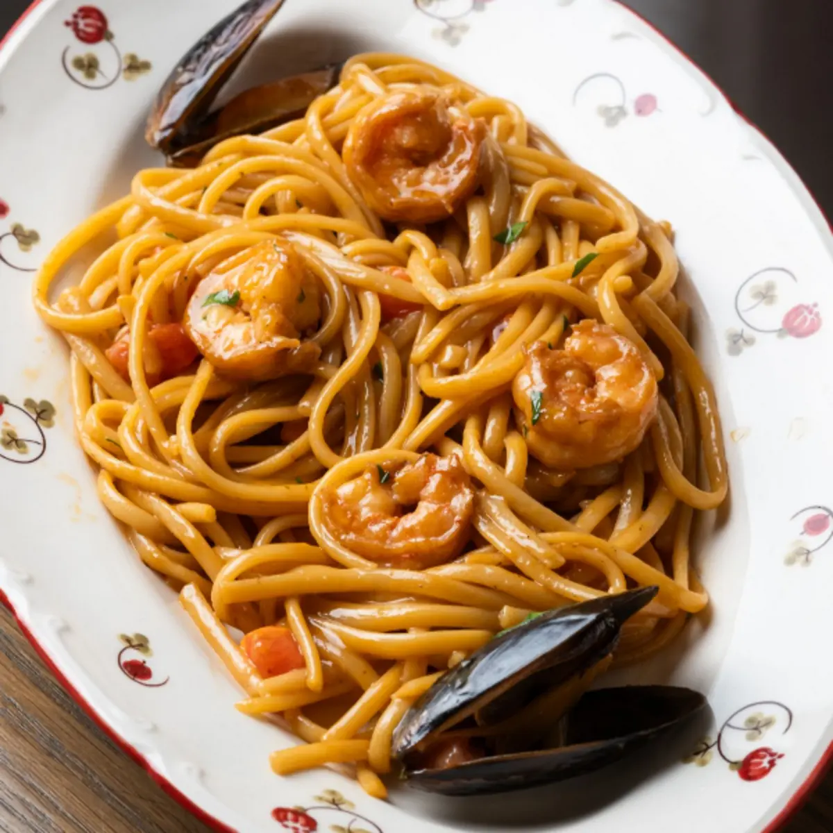 Тальолини  с морепродуктами 