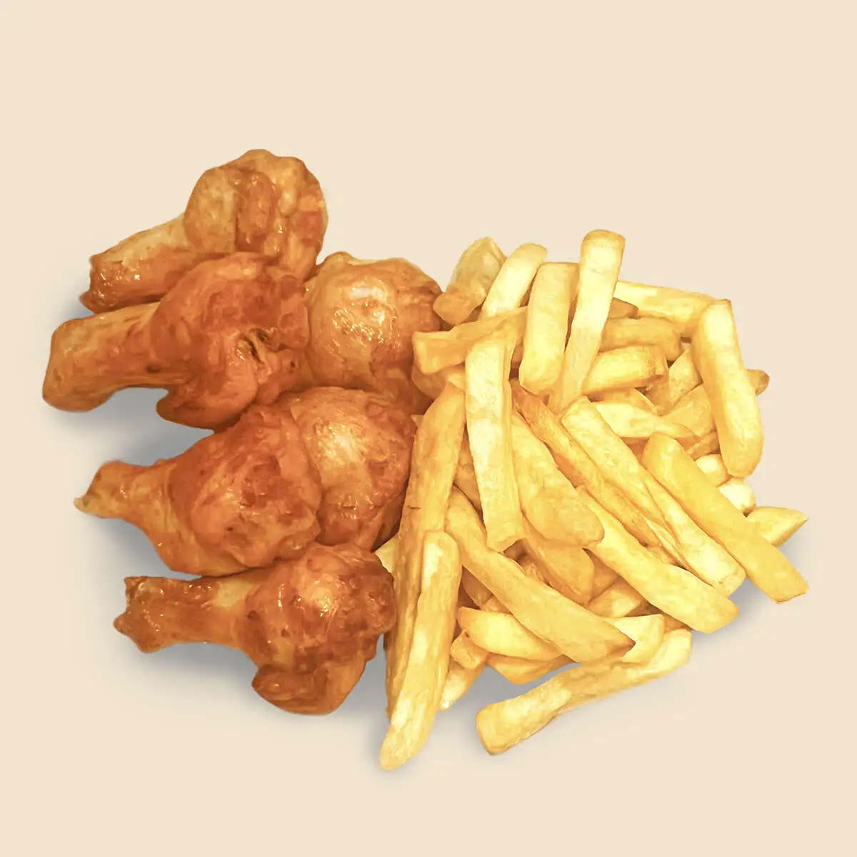 Крылышки с Картофелем Фри 