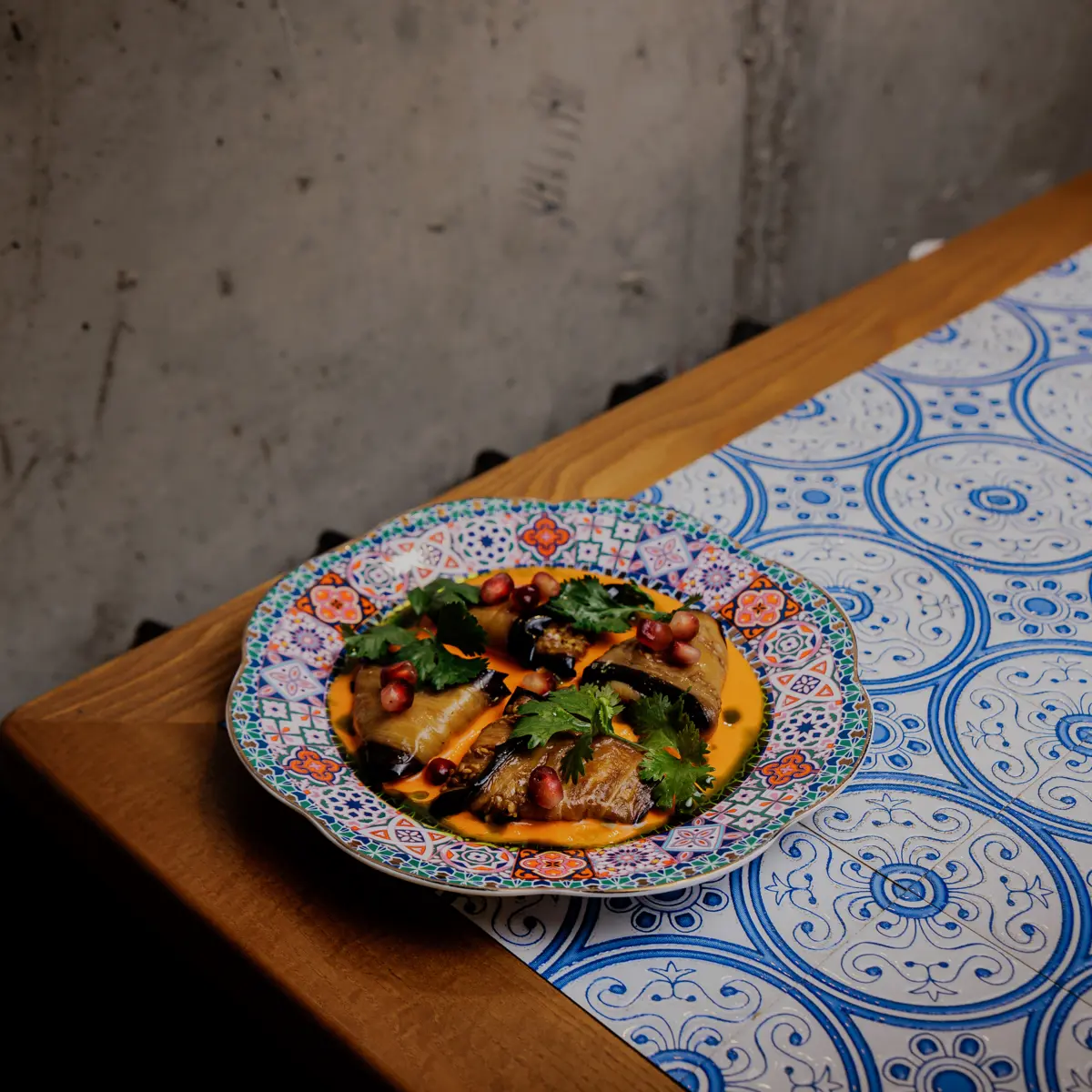 Бадриджани с перечным соусом