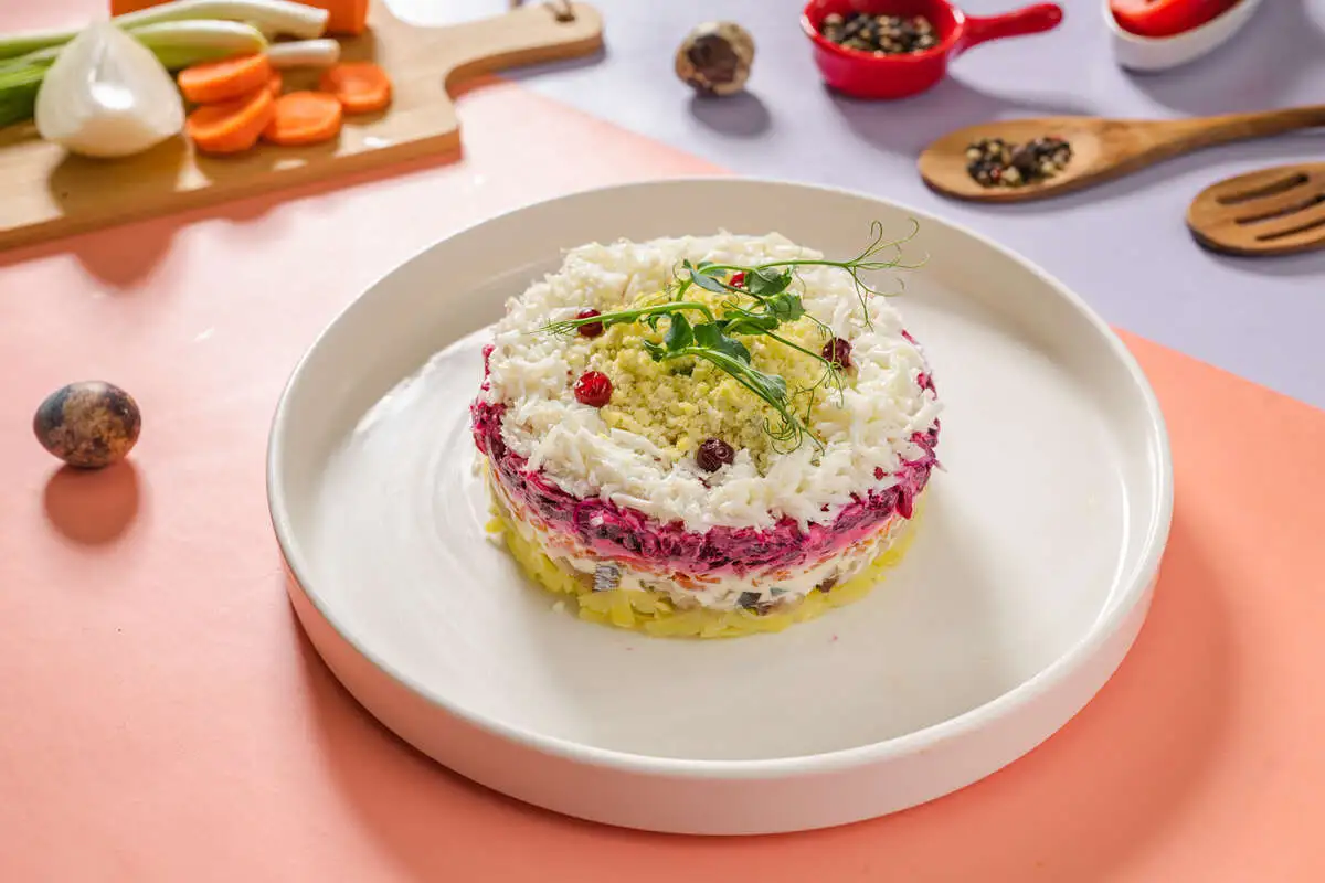 Салат сельдь под шубой-мини