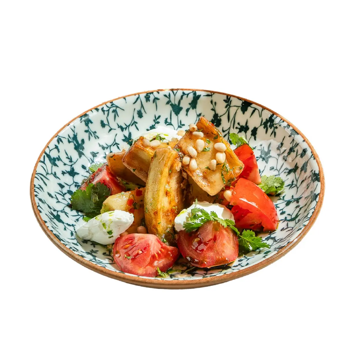 Теплый салат с баклажанами