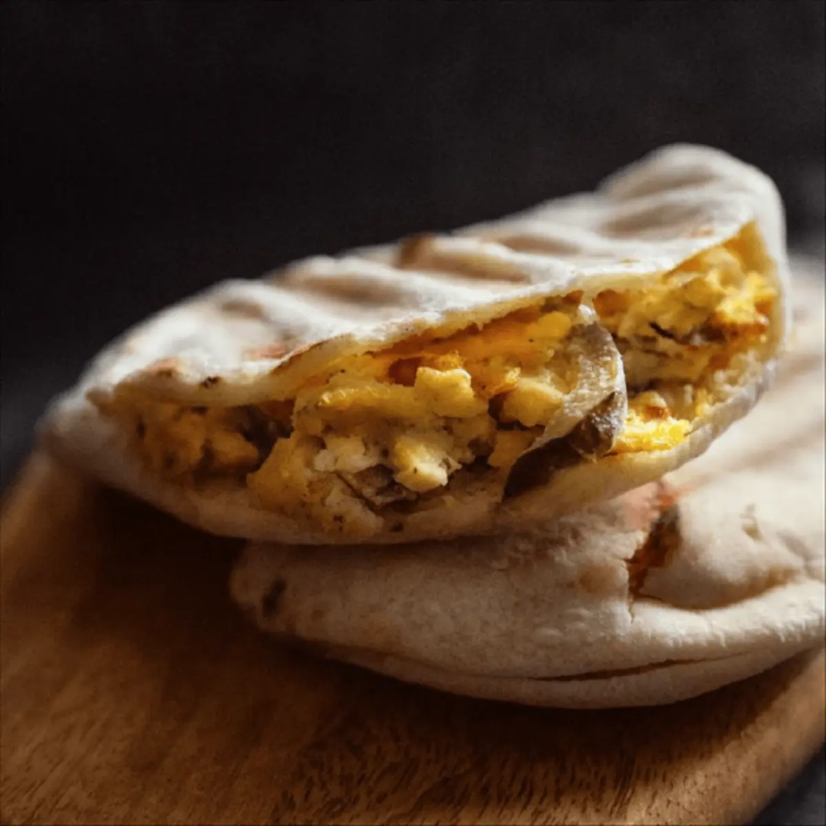 Омлет в пите с курицей и маринованными огурчиками