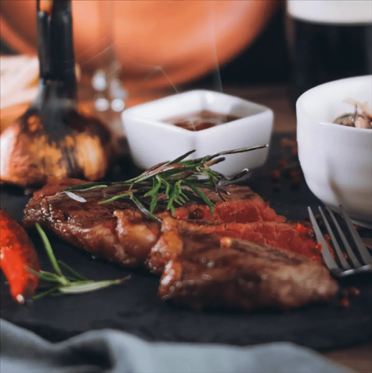 Стейк из мраморной говядины