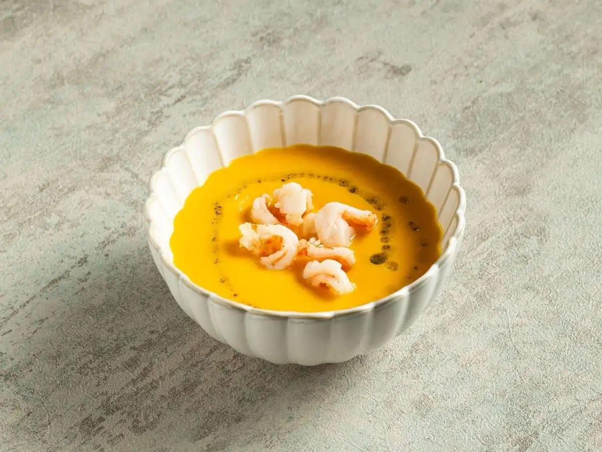  Тыквенный крем-суп с креветками