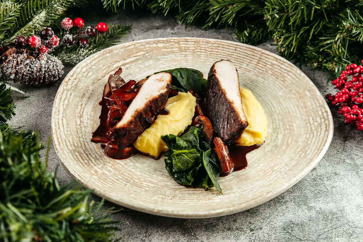 Куриная грудка с картофелем и грибами