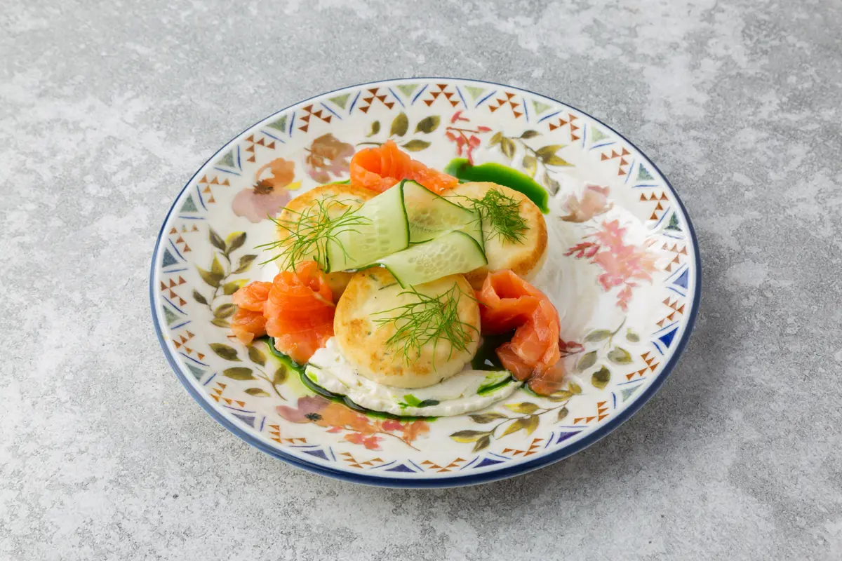 Солёные сырники с форелью