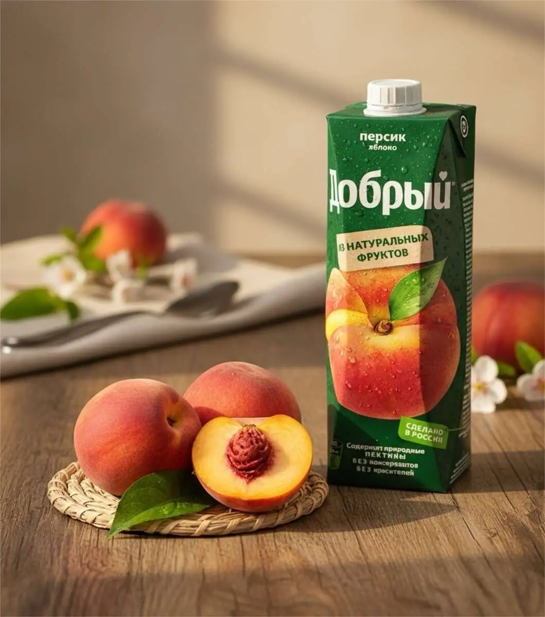 Сок Персик/Яблоко 1 л.