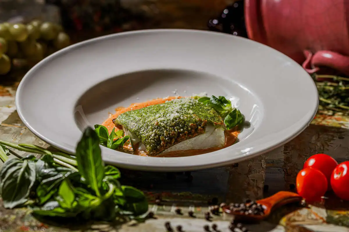 Треска с соусом том ям