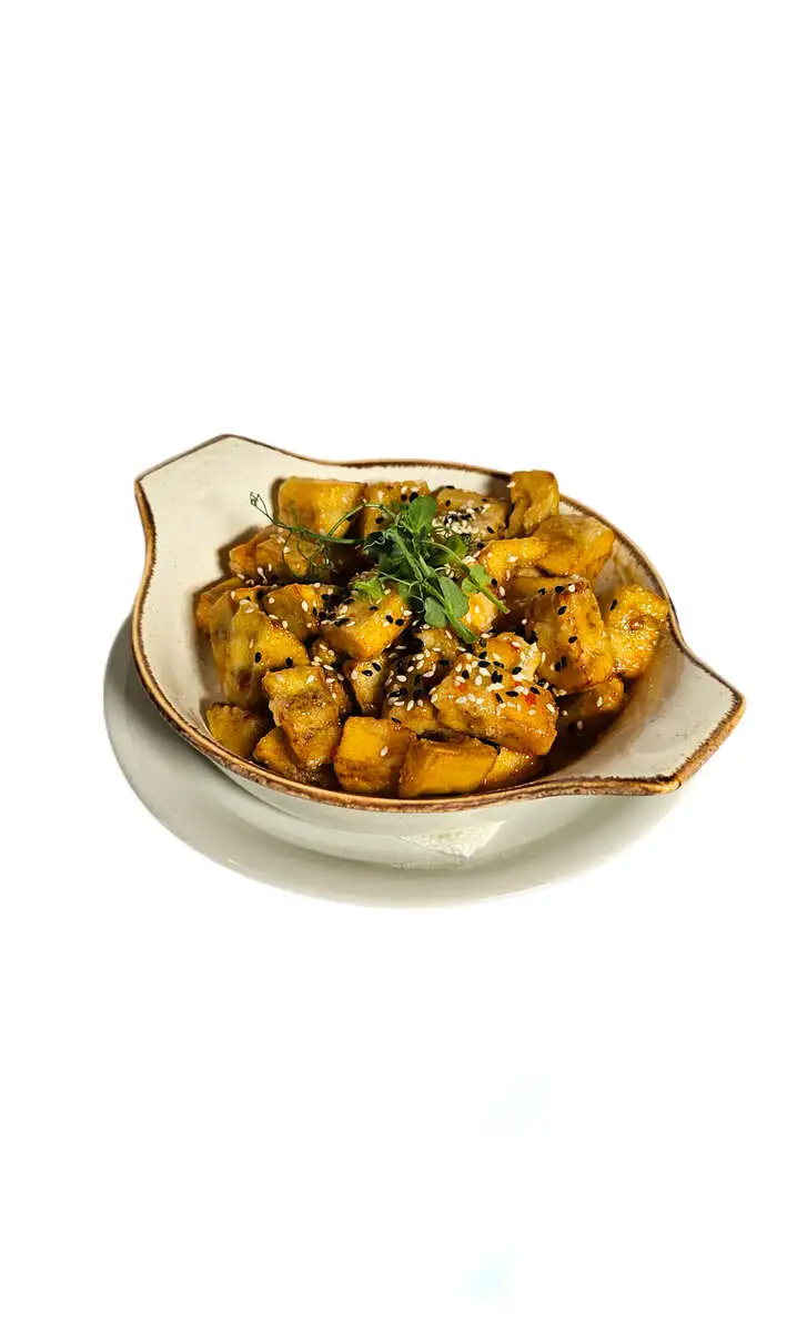 Баклажаны хрустящие по-крымски c соусом чили