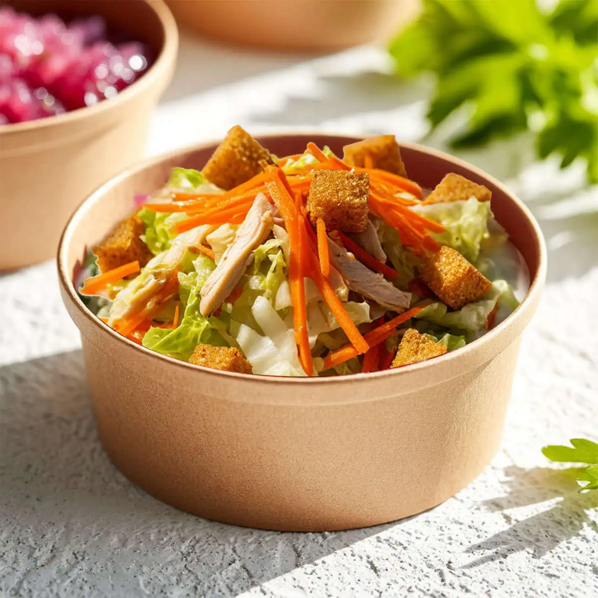 Салат с куриной грудкой горячего копчения и морковью по-корейски