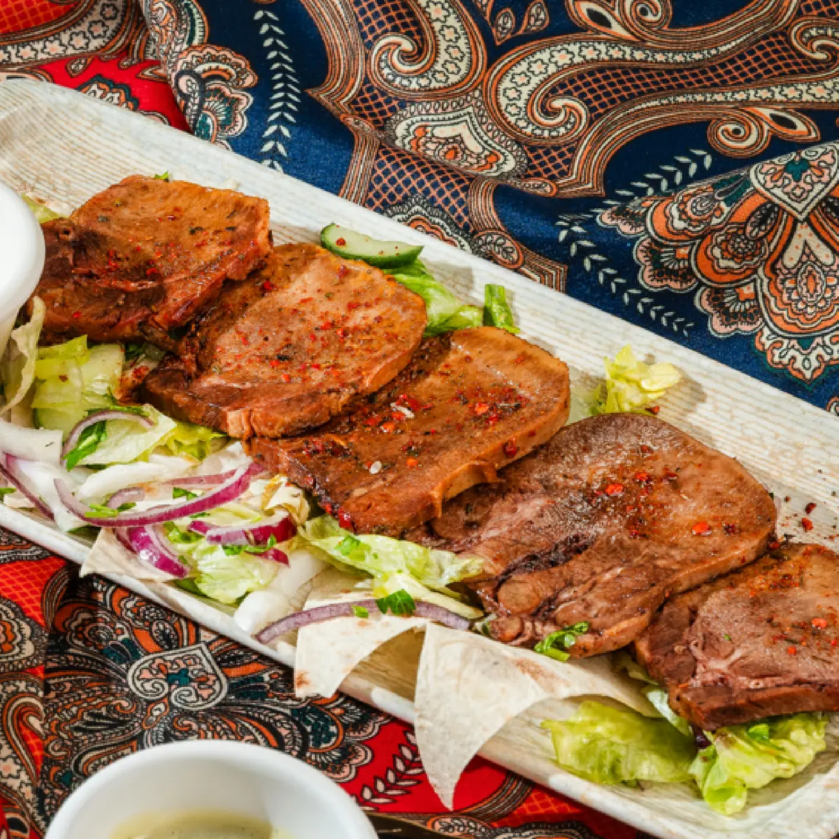 Язык говяжий на мангале 