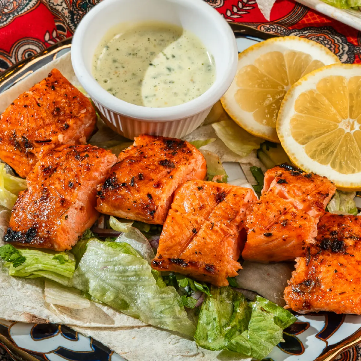 Шашлык из красной рыбы