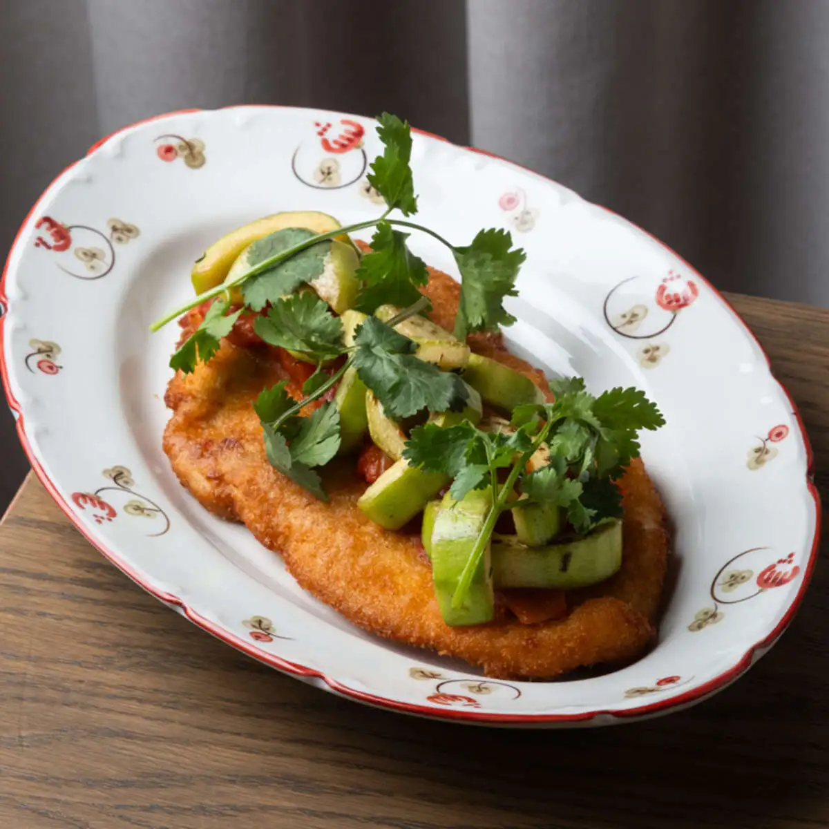 Куриный шницель, кабачки