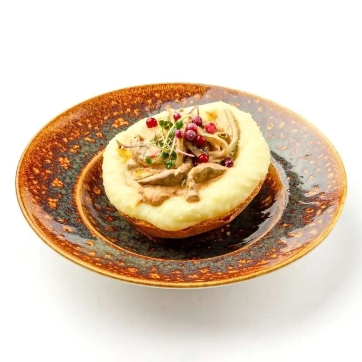 Бефстроганов в хлебе с картофельным кремом, 450 г