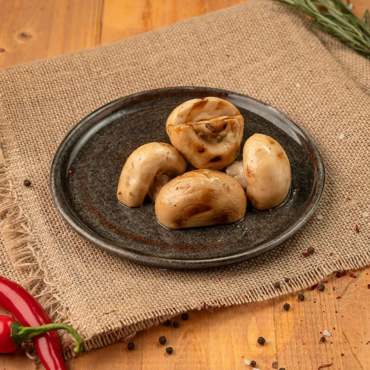 Шампиньоны на гриле