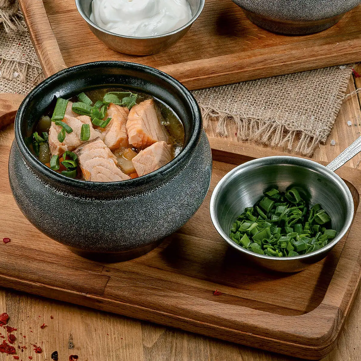 Уха из форели и судака