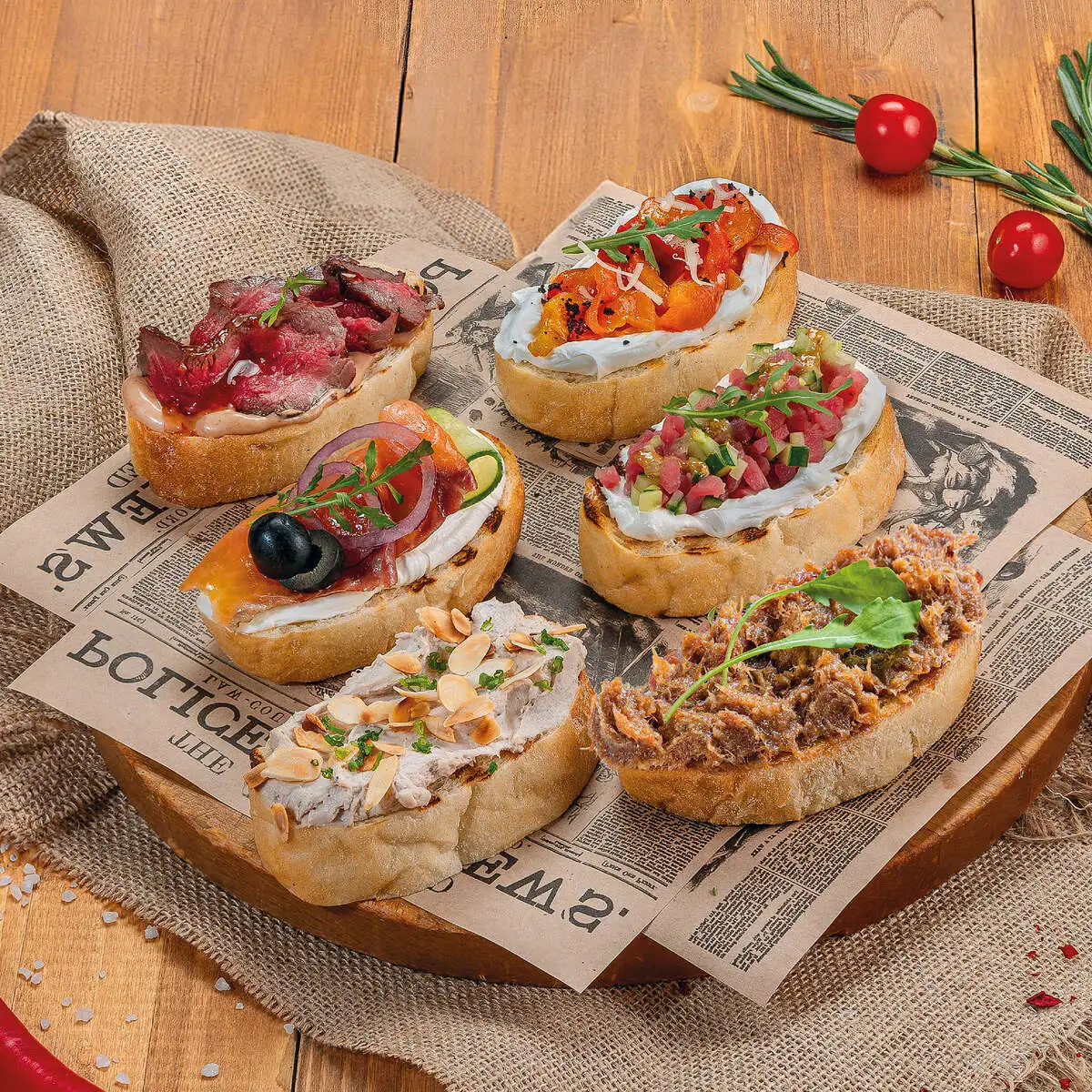 Ассорти из брускетт