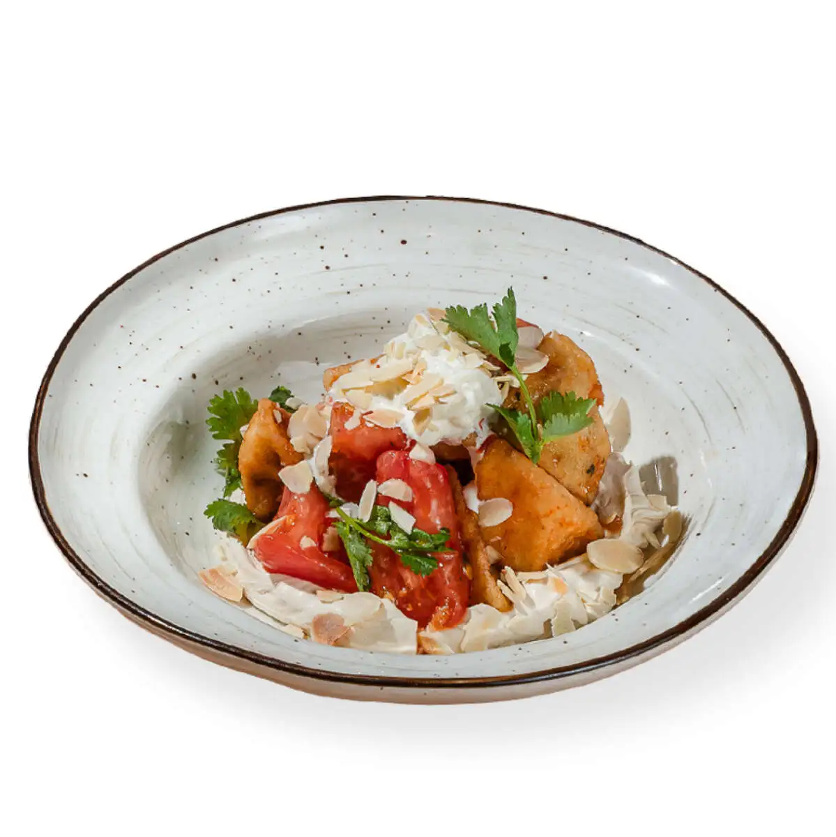 Салат с хрустящими баклажанами