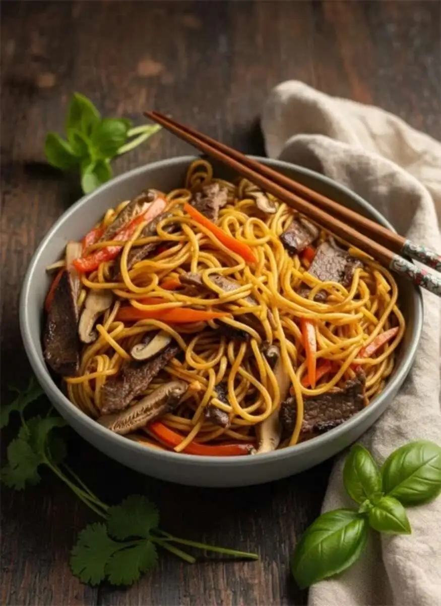 Яичная с говядиной в соусе чимичурри