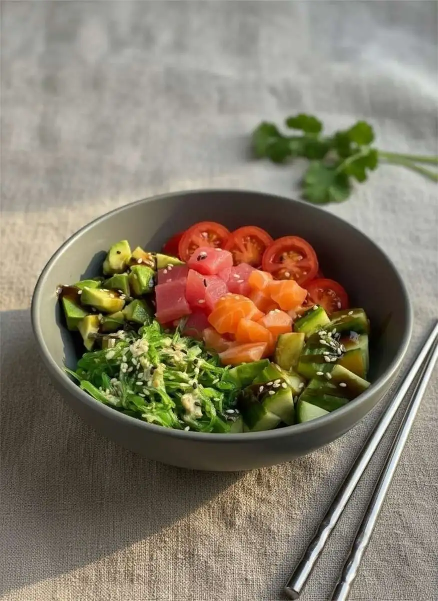 Поке с лососем и тунцом*