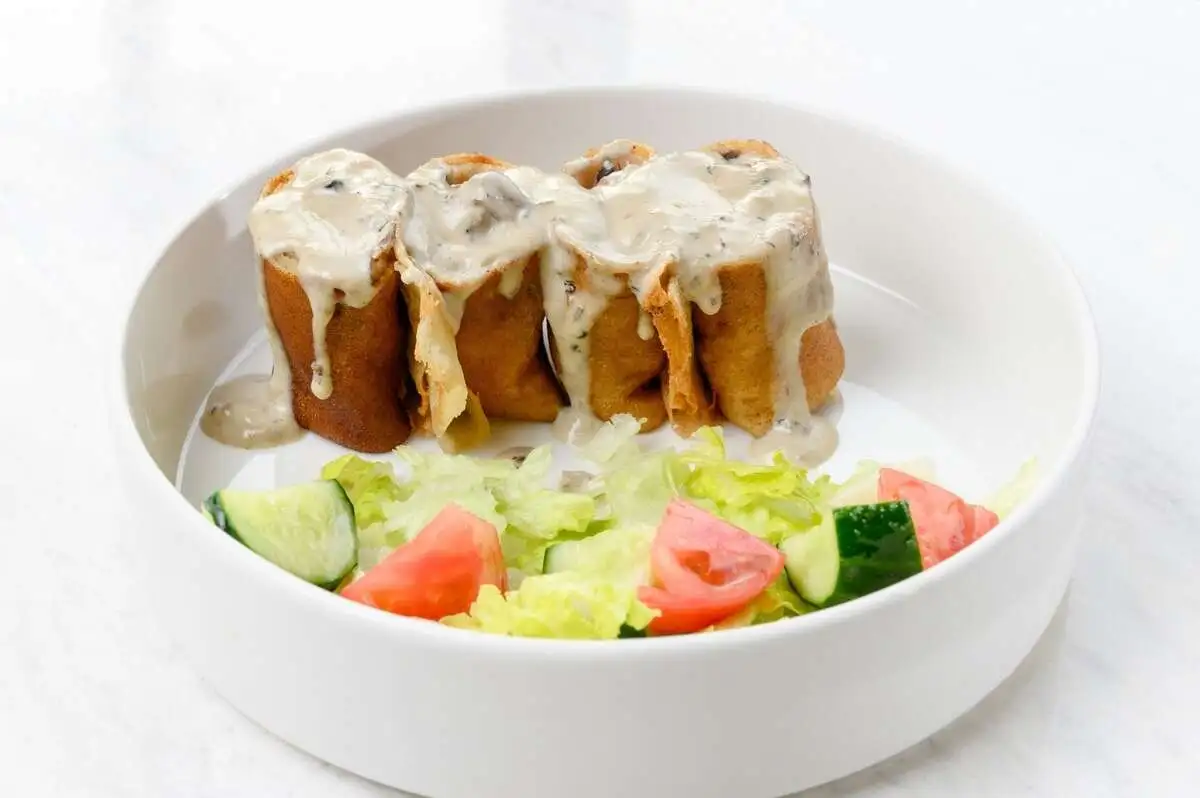 Блины с курицей и грибами