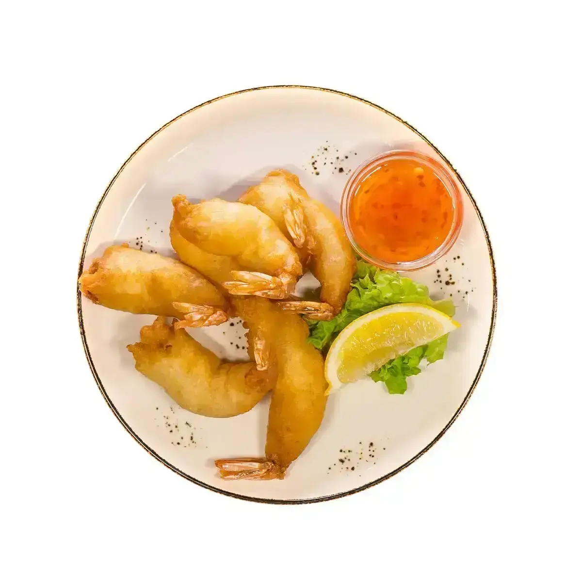 Креветки в кляре с соусом сладкий чили