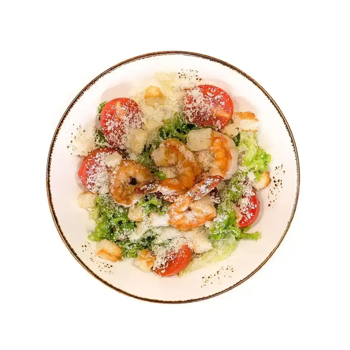 Салат Цезарь с креветками