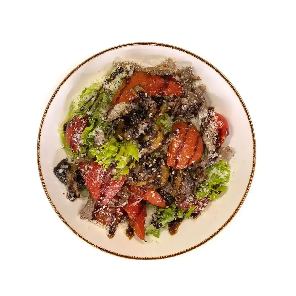 Салат теплый с телятиной