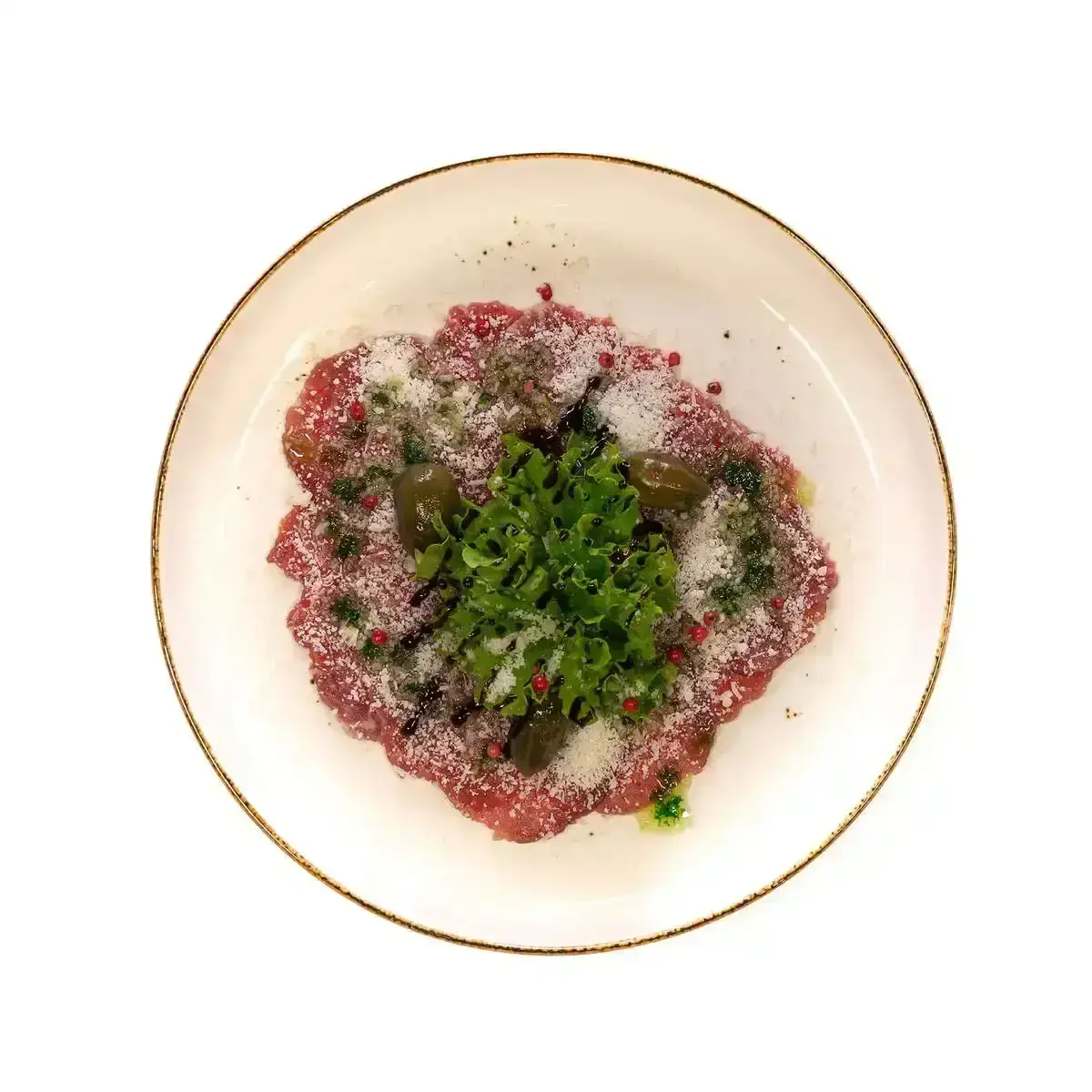 Карпаччо из говядины с соусом из рукколы