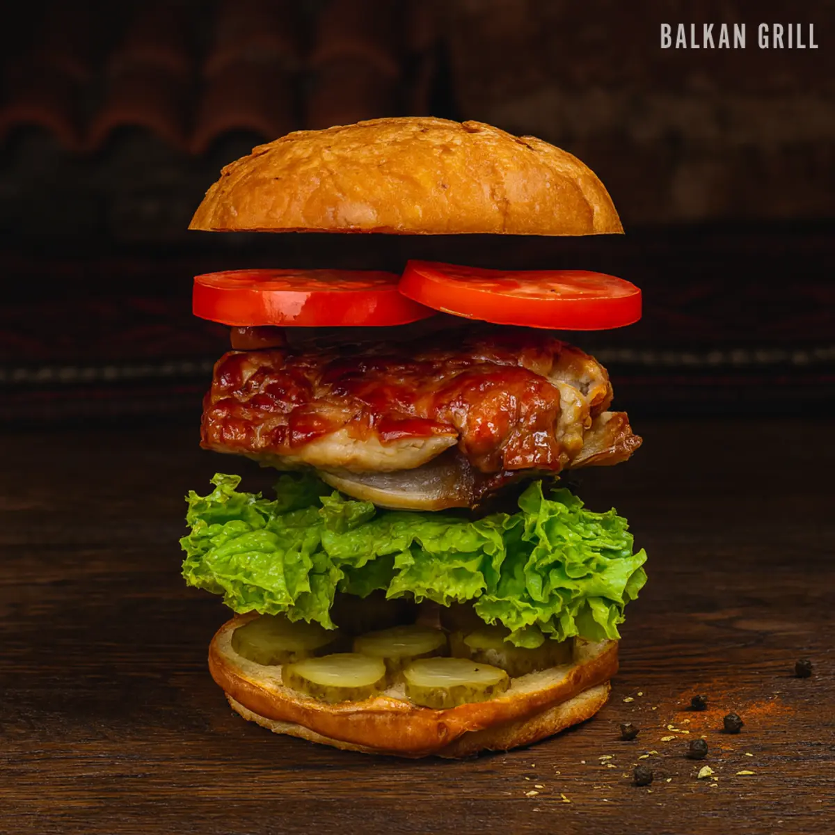 Бургер Окорок куриный копченый