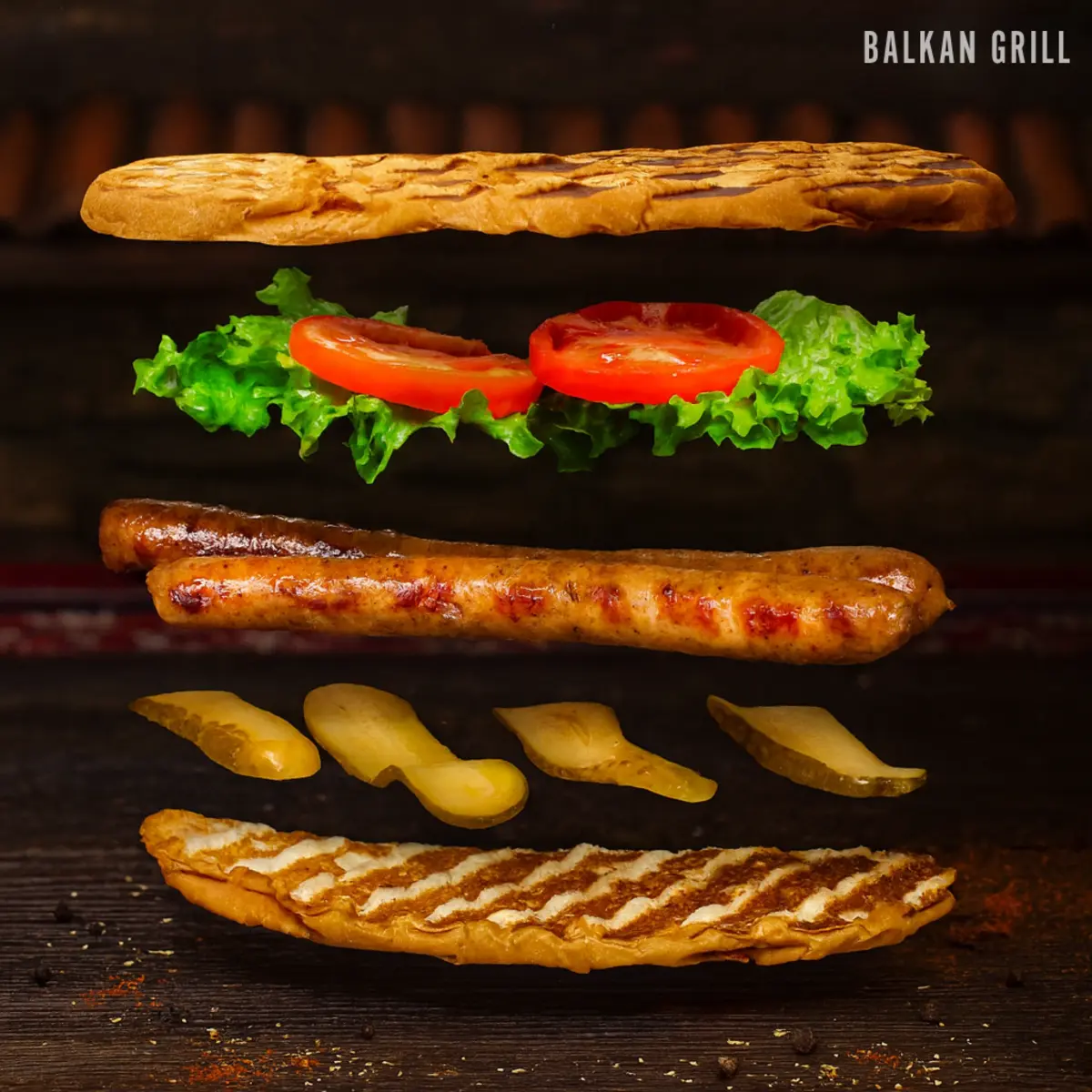 Бургер Куриная колбаса