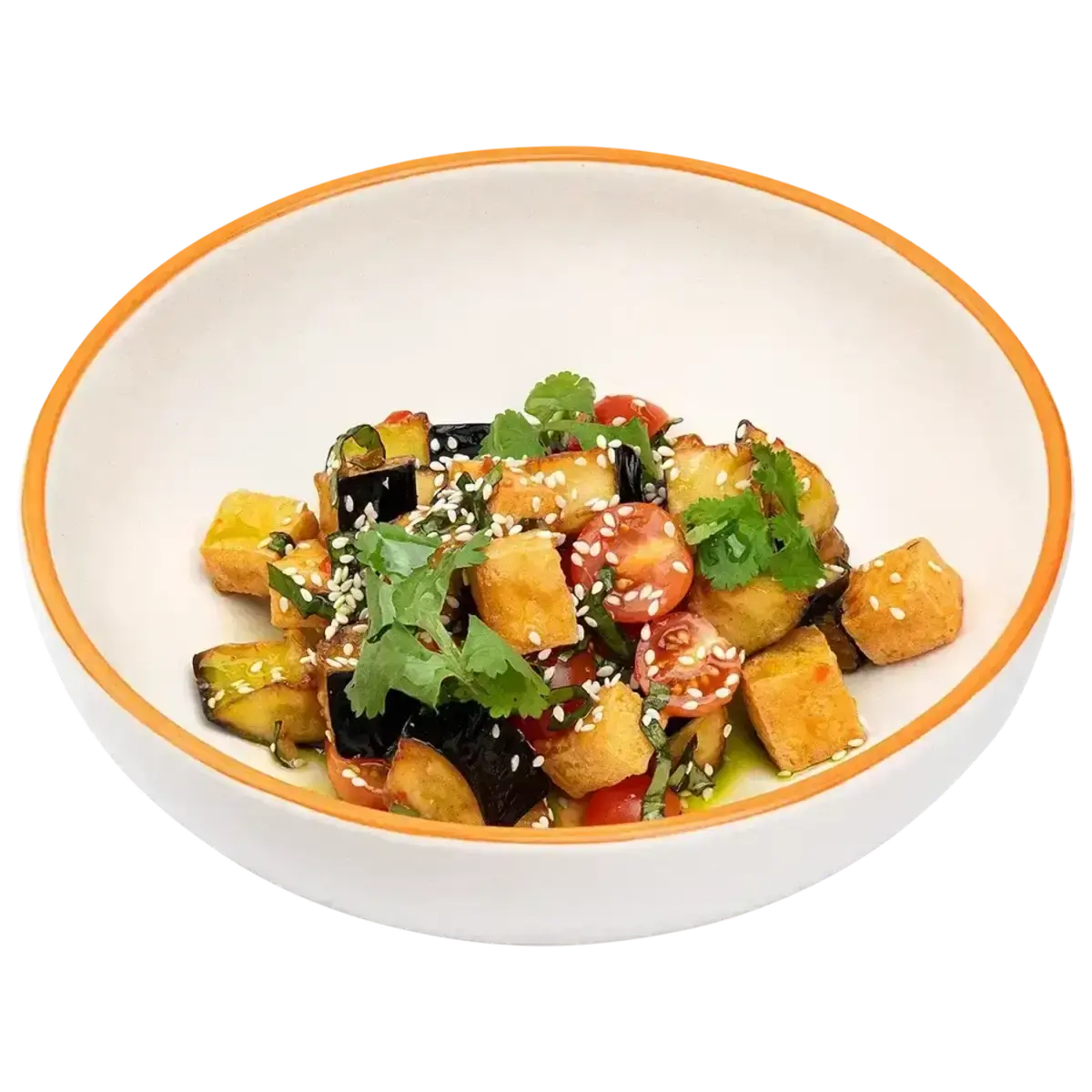 Салат с хрустящими баклажанами