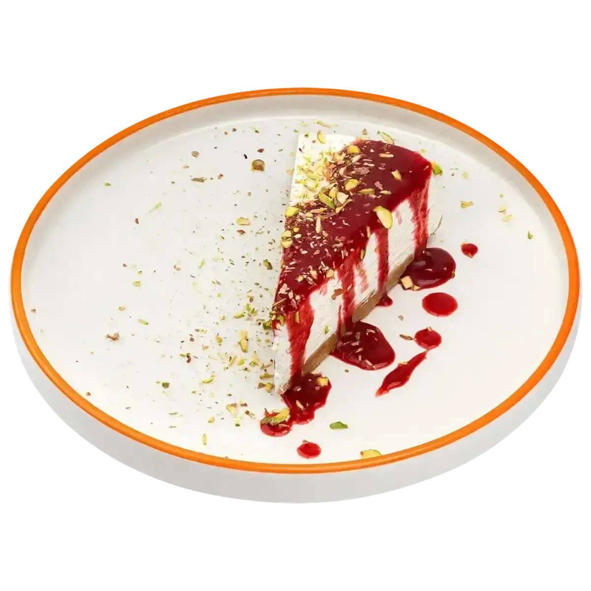 Чизкейк с малиновым соусом