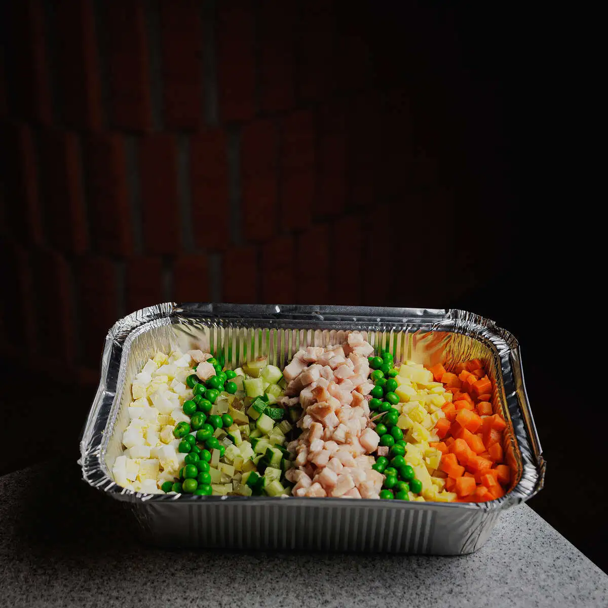 Оливье с индейкой-сувид 1кг