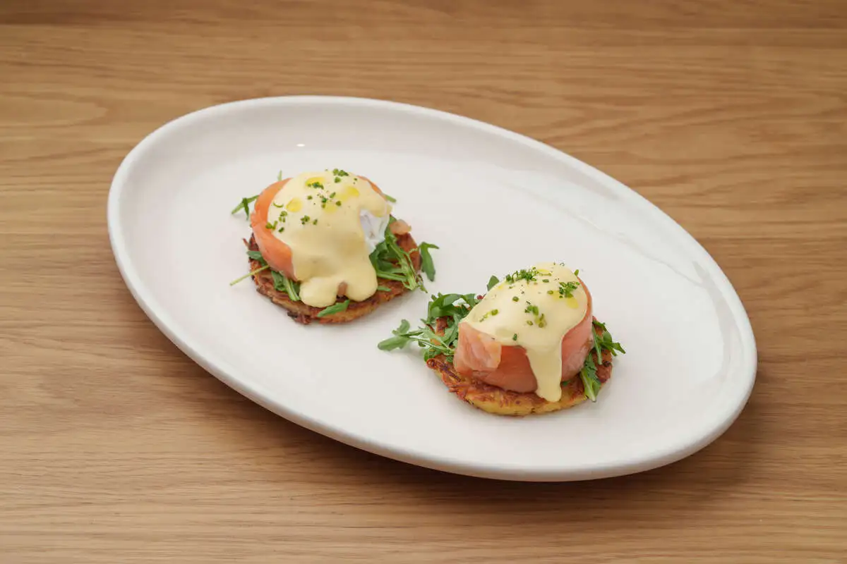 Картофельный драник с лососем