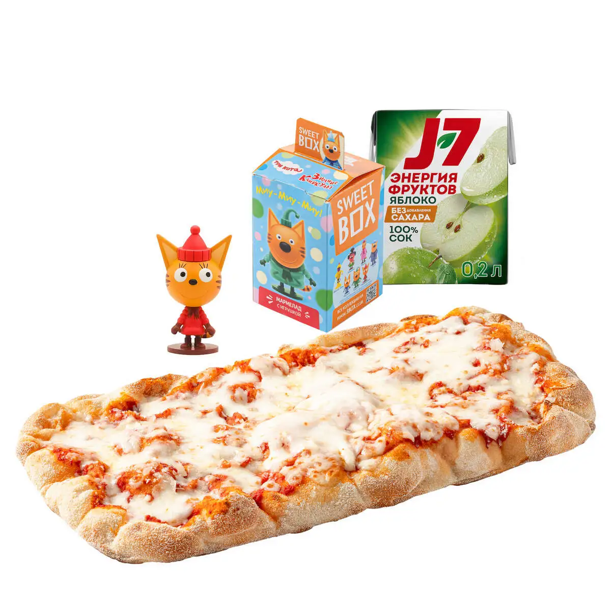 Комбо Три кота с пиццей кидз маргарита