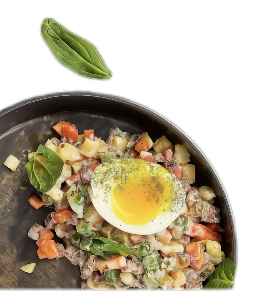 Салат Оливье с говядиной